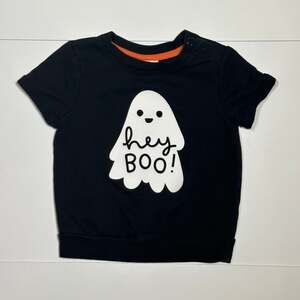 Cat & Jack Toddler Ghost 'Hey Boo' Graphic Top Size 18M